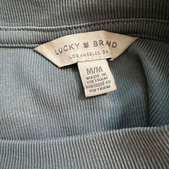 Lucky Brand Dusty Green Puff Sleeve Top - Picture 5 of 6